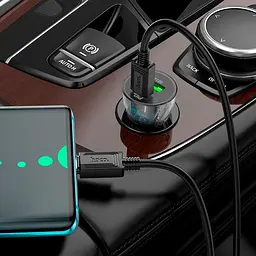 Адаптер автомобільний HOCO Z47A 30W Transparent Discovery Edition dual port чорний - мініатюра 6