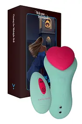 Вібратор в трусики FairyGasm HeartGem Green на магніті з пультом ДУ