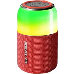 Колонка портативна 1.0 Real-El X-705 Red, 5 Вт, пластиковий корпус, Bluetooth, USB - А/USB - C, RGB підсвічування, живлення від акумулятора, 86 дБ, 1800мА*год, час роботи 22 год (EL121600025)