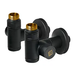 Комплект дизайн кранів під ТЕН Ideale Senso 1/2”x1/2” чорний, Чорний