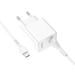 Комплект зарядний блок і кабель Hoco Proton C98A Micro USB Cable 1USB 18W білий