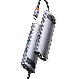 USB-Хаб Baseus USB-C Metal Gleam Series 8in1 Grey (CAHUB-CV0G) - мініатюра 5