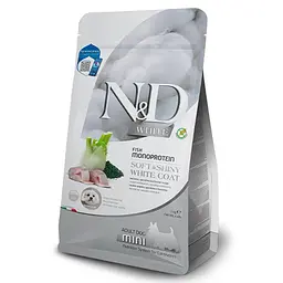 Сухий корм Farmina N&D Grain Free White Adult Mini беззерновий для собак з білою шерстю з сібасом, спіруліною