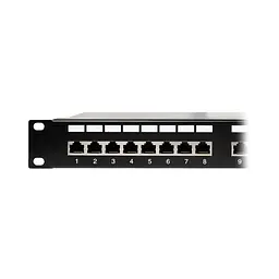 Патч-панель 24 порти NVC-PN-12/24 CAT5/CAT6 19" 1U екранована (73-00145)