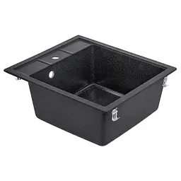 Кухонна мийка Lidz 460x515/200 BLA-03 (LIDZBLA03460515200), Чорний - мініатюра 4