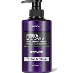Поживний кондиціонер з медом та олією макадамії Honey & Macadamia Protein Hair Treatment Pear & Freesia Kundal 500 мл