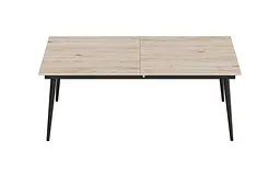 Стіл журнальний трансформер Dandi Small Ferrum-decor 45x120(160)x60 Чорний метал ДСП Дуб Сан-Марино 16 мм (FRD-106790) - мініатюра 10
