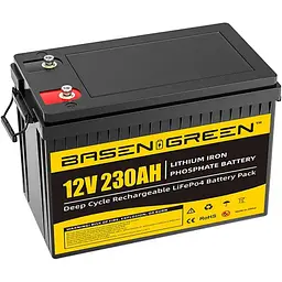 Акумулятор Basen Green LiFePO4 12V 12.8V/230Ah/2944Wh [BG-12230] [125466] - мініатюра 3