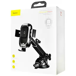 Тримач в машину з бездротовим ЗП Wireless Charger Baseus Smart Vehicle Bracket (Osculum Type) чорний (21738) - мініатюра 2