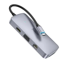 Usb-Хаб (адаптер) Hoco HB33 Easy Type-C 10-in-1 multi-function converter 18 см - мініатюра 2
