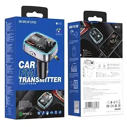 Трансмітер модулятор Bluetooth 5.0 Borofone BC32 з двома USB-портами, LED-дисплеєм та підтримкою USB / TF - мініатюра 3