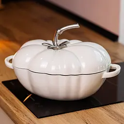 Каструля чавунна емальована Iron Tomato 2,5 л, білий Yongkang HP-FLG-20 BEIGE - мініатюра 2