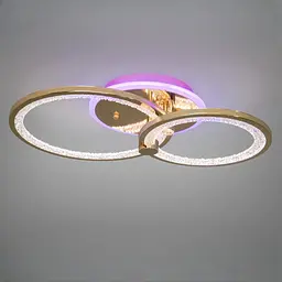 Стильна стельова LED-люстра для спальні Diasha 8180/2G LED 3color dimmer — золотий, 55 Вт, 33×53 см - мініатюра 2