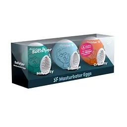 Набір мастурбаторів Satisfyer Masturbator Egg Set 3 шт. білий - мініатюра 9
