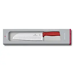 Кухонний ніж Victorinox SwissClassic Santoku лезо 17см ріфл. з черв. ручкою у подар.упак. - мініатюра 2