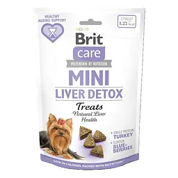 Ласощі для собак малих порід Brit Care Mini Treats Liver Detox детокс печінки індичка та чорниця 50 г (112375)