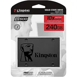 Твердотільний накопичувач SSD Kingston 240Gb, Q500, SATA3, 2.5", 3D TLC, 500/350 МБ/с teh0019768 - мініатюра 4