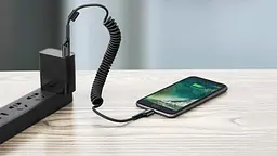 Кабель Baseus Fish Eye Spring Cable USB to Lightning 2A 1m CALSR-01 Black - мініатюра 3