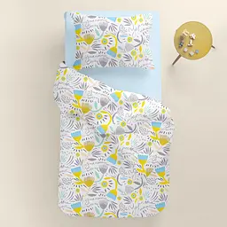 Дитяча постільна білизна в ліжечко UKRAINE CS1, жовтий (FlowersUkraine_58LightBlue110x160_140) - мініатюра 2