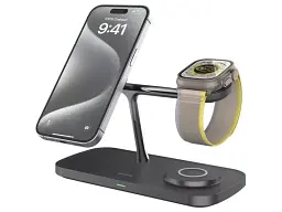 Бездротовий зарядний пристрій Proove Magnetic Field Pro 3 in 1 Qi2 Black (WSMP15002001) - мініатюра 3