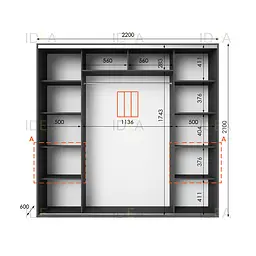 Шафа-купе Idea серія 7 220 x 60 x 210 см Антрацит - мініатюра 2
