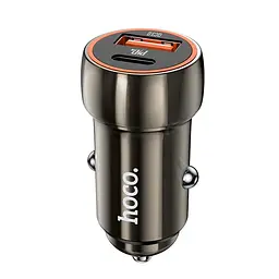 Адаптер автомобільний HOCO Z46A Blue whale car charger авто зу 2 виходи коричневий - мініатюра 2