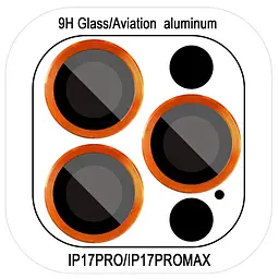 Захисне скло Metal Classic на камеру (у упак.) для Apple iPhone 17 Pro (6.3) / 17 Pro Max (6.9) Помаранчевий / Orange