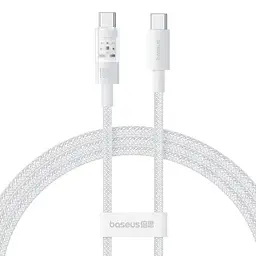 Дата кабель Baseus Gem Fast Charging Type-C to Type-C 100W (1m) (P10373000111) Moon White