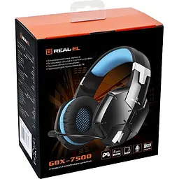 Ігрові навушники REAL-EL GDX-7500 Black/Blue (EL124100015) [112554] - мініатюра 7