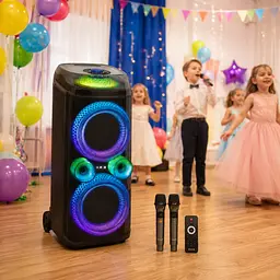 Портативна акустика ZXX-9900 / Переносна колонка з 2 мікрофонами / Акумуляторна колонка Bluetooth - мініатюра 2