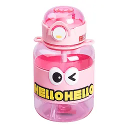 Дитяча пляшка для води HELLO-HELLO 680 мл з ремінцем, рожевий Yiwu HP-14-46P - мініатюра 3