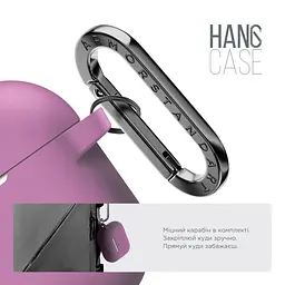 Силіконовий чохол для навушників Apple AirPods Pro, Hang Case, фіолетовий, ультратонкий захисний кейс товщиною 2 мм, захист від подряпин, пилу та ударів, компактний, з карабіном для кріплення, ArmorStandart (ARM56069) - мініатюра 4