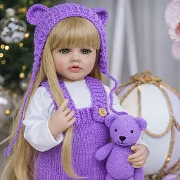 Реалістична Кукла Реборн 55 см повністю вінілова Doll Reborn Baby Born К0100317 - мініатюра 5
