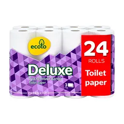 Туалетний папір Ruta Ecolo Deluxe 3 шари 24 рулони (4820202896210)