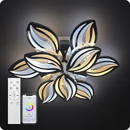 Люстра світлодіодна 517 Light 3color з пультом 180Вт Хром (02113) - мініатюра 3