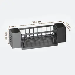 Органайзер для кухонної мийки та ванної 34, 9x10, 5x9, 2 см, чорний (1521695794) - мініатюра 10