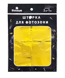 Шторка для фотозони PELICAN "Квадрат" 1х2м золото "Квадрат" #211