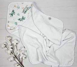 Дитячий рушничок-куточок 80х80 a.l.babybox Політ звірів Білий - мініатюра 2
