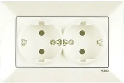 Розетка подвійна із заземленням VIKO Meridian Кремовий (90970256-WH)