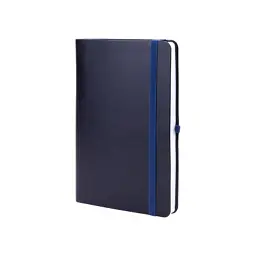 Книга записна Optima Nebraska А5, м'яка обкладинка, гумка, білий блок, лінія, темно-синя (O20124-24)