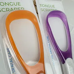 Набір скребків для очищення язика Healthy Smile для свіжого дихання, помаранчевий + фіолетовий, 2 шт - мініатюра 2