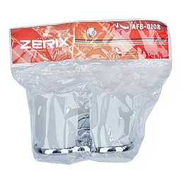 Тримач з 2-ма склянками Zerix AFB-0108 ZX5058 скло хром - мініатюра 2