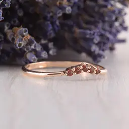 Каблучка з червоного золота з гранатами 19 K-0212 - мініатюра 2