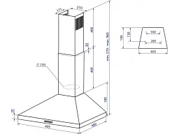 Витяжка Minola HK 5614 I 1000 LED - мініатюра 10