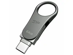 USB флеш накопичувач Silicon Power 64 GB Mobile C80 Silver USB 3.2 (SP064GBUC3C80V1S) - мініатюра 4