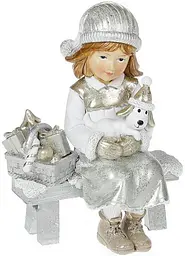 Статуетка "Малишка на лавці" Bona в. 14 см dec0009241 - мініатюра 1