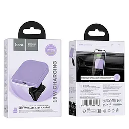 Автотримач із БЗУ HW17 Crystal (air outlet) Romantic purple Hoco teh0029270 - мініатюра 4