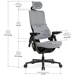 Офісне крісло Mealux HF-Q24 Grey (HF-Q24 F/G) - мініатюра 2