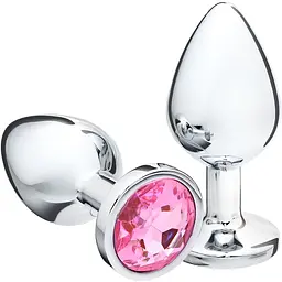 Анальна пробка Passion S-Pink з кристалом сталева (4821002030163)