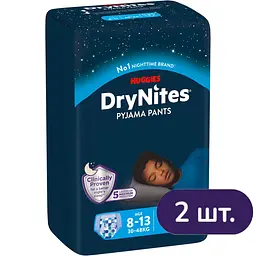 Подгузники-трусики для мальчиков Huggies DryNites (30-48 кг) 18 шт. (2 п. x 9 шт.)